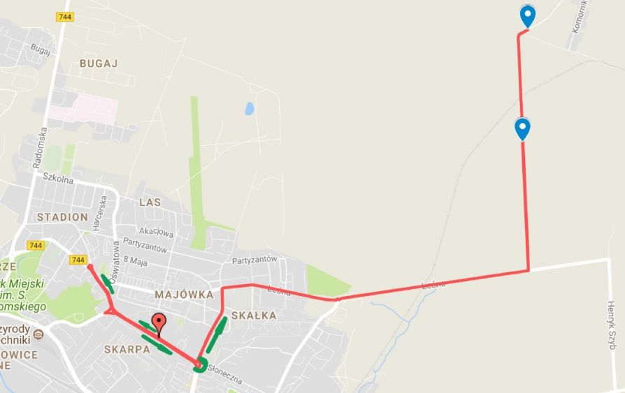 mapka biegu