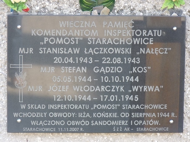 Tablica poświęcona Komendantom Inspektoratu „Pomost” Starachowice